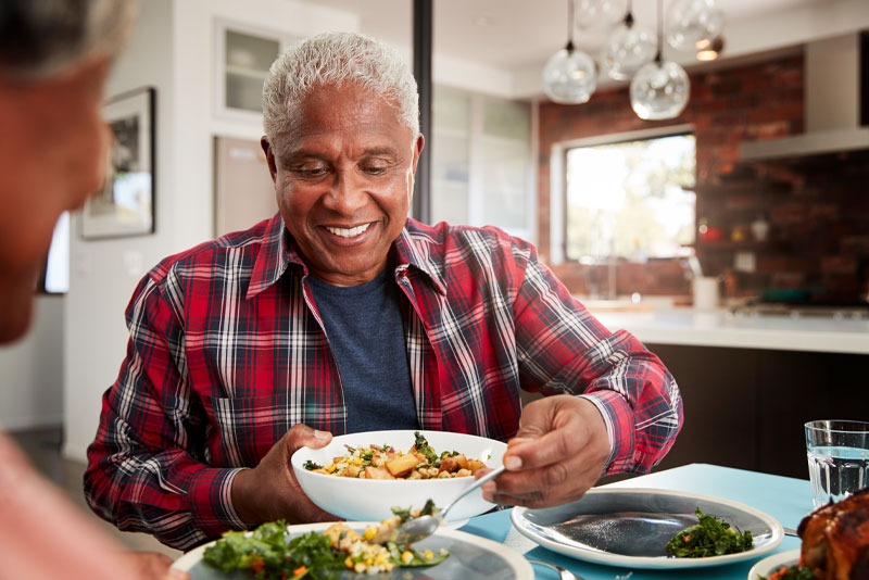 Dental Implant Patient Eating