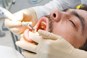 dental patient being sedated.